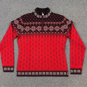 Red and Black Patterned Women’s Sweater